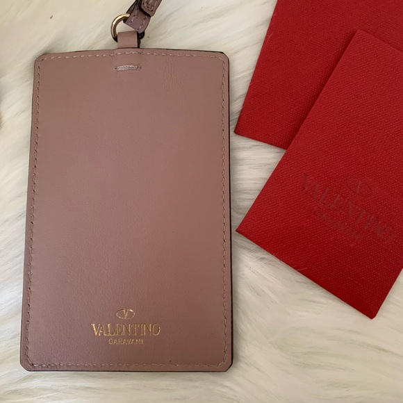 Valentino Leather Studded Keychain Case Holder - Picture 3 of 6